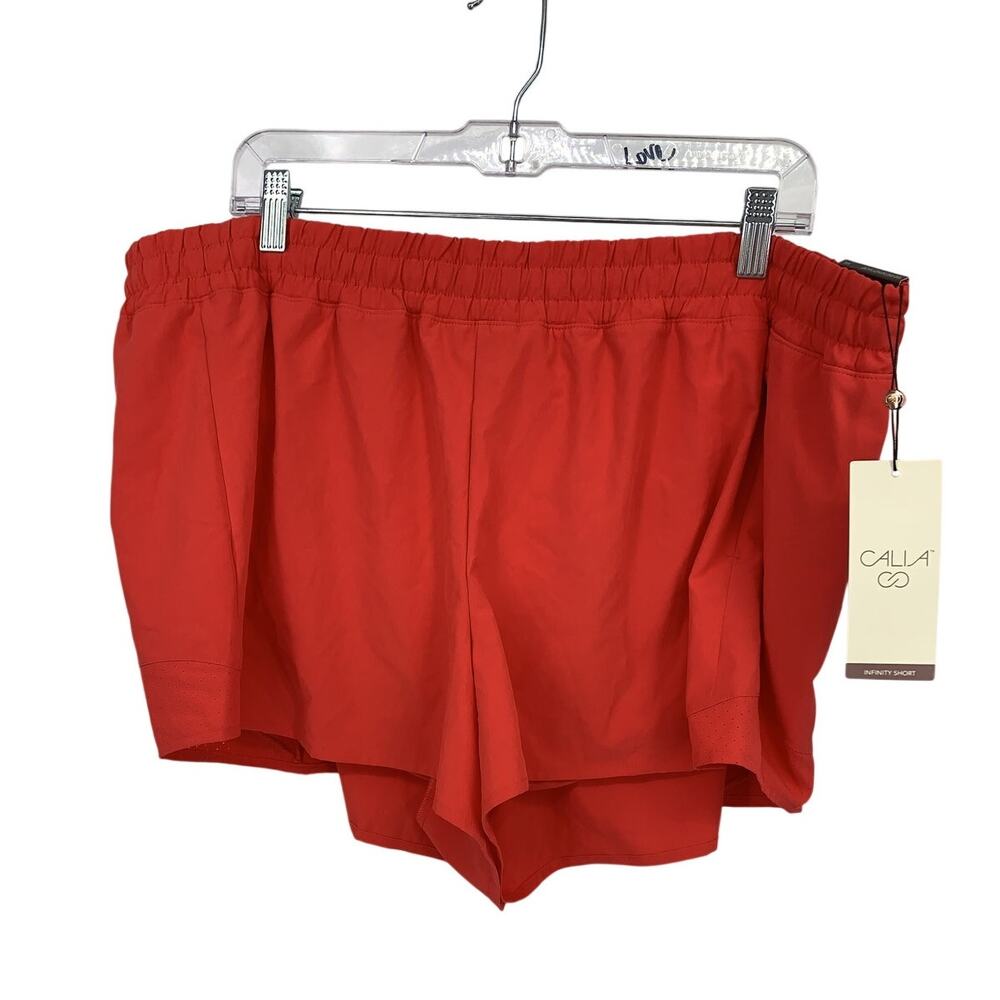 CALIA Mid-Rise Infinity Short Womens XXL Red 3" Inseam Relaxed Fit Quick Dry